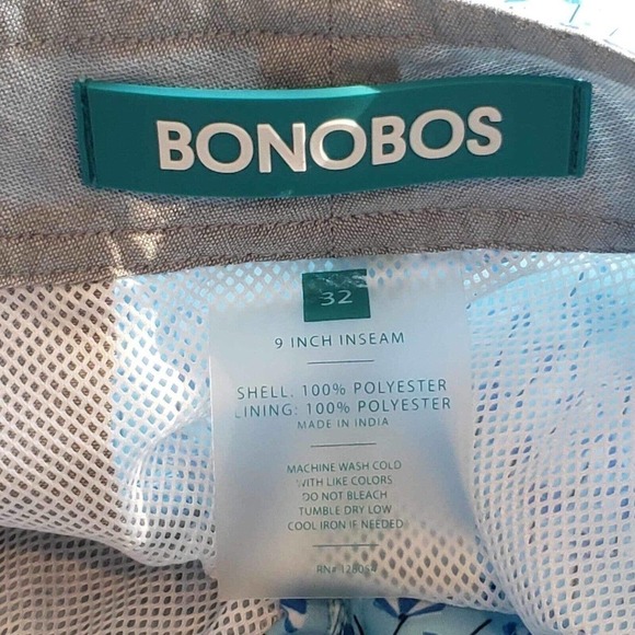 Bonobos Men's Swim Shorts Size 32 X 9 Blue Novelty Umbrella Print Board Surf - Picture 10 of 11